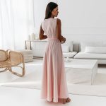 V-neck Sleeveless Dress With Belt Summer Fashion Party Club Evening Maxi Dresses For Women Clothing - Image 6
