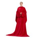 Winter Long Robes For Women Plush Coral Fleece Wearable Blanket Sofa Home Clothing - Image 8