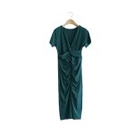 Ladies drawstring V-neck dress - Image 3