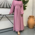 High-density Double Chiffon Fashion Simple And Elegant Muslim Dress - Image 5