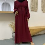 High-density Double Chiffon Fashion Simple And Elegant Muslim Dress - Image 3