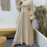 High-density Double Chiffon Fashion Simple And Elegant Muslim Dress - Image 4
