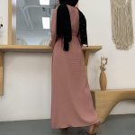 Lapel Solid Color Full Button Slim Dress Llong Skirt - Image 5