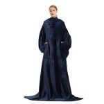 Winter Long Robes For Women Plush Coral Fleece Wearable Blanket Sofa Home Clothing - Image 7