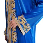 Malaysian Women's V-neck Long-sleeved Sewed Diamond Dress - Image 3