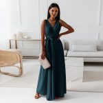 V-neck Sleeveless Dress With Belt Summer Fashion Party Club Evening Maxi Dresses For Women Clothing - Image 8