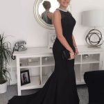 Ladies Dress Round Neck Sleeveless Beaded Dress Long Dress