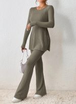 Polyester Women's Clothing Solid Color Casual Slim New Fashion Women Elegant Outfit - Image 8