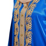 Malaysian Women's V-neck Long-sleeved Sewed Diamond Dress - Image 5