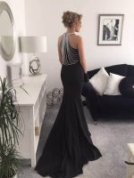Ladies Dress Round Neck Sleeveless Beaded Dress Long Dress - Image 5