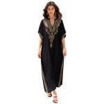 Rayon Embroidered Beach Sun Protection Clothing Dress Women - Image 4
