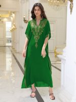 Rayon Embroidered Beach Sun Protection Clothing Dress Women - Image 3