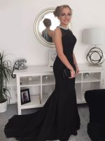 Ladies Dress Round Neck Sleeveless Beaded Dress Long Dress - Image 4