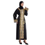 Malaysian Women's V-neck Long-sleeved Sewed Diamond Dress - Image 7