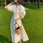 Dress Women Summer V-neck Puff Sleeve Women's Clothing - Image 5