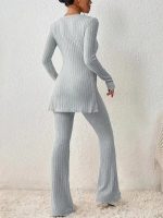 Polyester Women's Clothing Solid Color Casual Slim New Fashion Women Elegant Outfit - Image 7