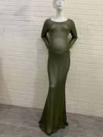Women's Clothing See-through High Elastic Net Round Neck Slim Fit Pregnant Women Mopping Dress - Image 7