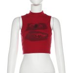 Summer New Women's Clothing Street Letters Printed Cropped Tank Top Women - Image 2