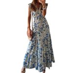 Ladies Printed Lace-up Dress - Image 4