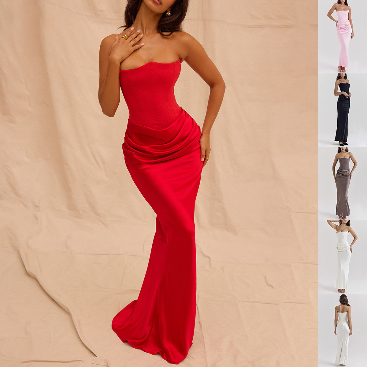 bfef59c0-35a4-47a7-ab0e-0bf532eabeb5.jpg Slim Tube Top Long Dress Sexy Fashion Bandeau Backless Party Evening Dresses For Women Clothing - Image 1
