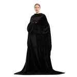 Winter Long Robes For Women Plush Coral Fleece Wearable Blanket Sofa Home Clothing - Image 9