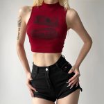 Summer New Women's Clothing Street Letters Printed Cropped Tank Top Women - Image 6
