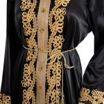 Malaysian Women's V-neck Long-sleeved Sewed Diamond Dress - Image 6