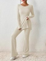 Polyester Women's Clothing Solid Color Casual Slim New Fashion Women Elegant Outfit - Image 6