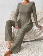 Polyester Women's Clothing Solid Color Casual Slim New Fashion Women Elegant Outfit - Image 9
