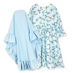 Girls Arab Clothing Spring And Autumn Models, Long-Sleeved Floral Muslim Long Dress  And Turban Two-Piece Suit - Image 4