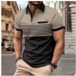 Casual Striped Shirt With Chest Pocket Men Clothing - Image 6