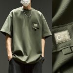 Waffle Short Sleeve Men Clothing Summer American Style - Image 8
