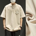 Waffle Short Sleeve Men Clothing Summer American Style - Image 6