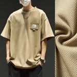 Waffle Short Sleeve Men Clothing Summer American Style - Image 4