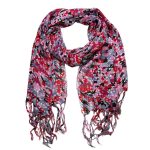 Red Printed Viscose Scarf - Flowy Long Scarf For Dresses 67inchx24inch - Image 2