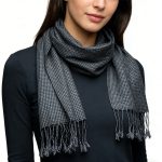 2pcs Grey Textured Minimalist Tone-on-tone Jacquard Scarf ,Luxe Look For Evening Wear,Scarf,vacation,daily Life,evening Party,Office Appropriate Subtlety For Women Men - Image 5