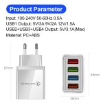 USB Charger Quick Charge 3.0 4 Phone Adapter For Tablet Portable Wall Mobile Charger Fast Charger - Image 2