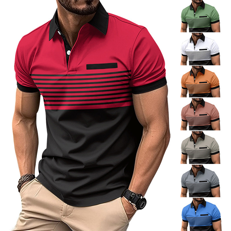 9d22e0da-1936-494d-b09a-bc33b37bf532.jpg Casual Striped Shirt With Chest Pocket Men Clothing - Image 1
