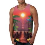 Trendy Men's Clothing Vest Printed Beach Casual Sports Men Vest - Image 9