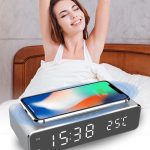 LED Electric Alarm Clock With Wireless Charger Desktop Digital Despertador Thermometer Clock HD Mirror Clock Watch Table Decor - Image 2