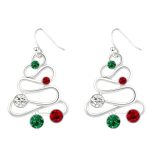 Fashionable Minimalist Geometric Spiral Christmas Tree Stud Earrings