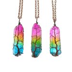 Hot Selling Stone Crystal Pillar Tree Of Life Pendant Ins Fashion Necklace - Image 9