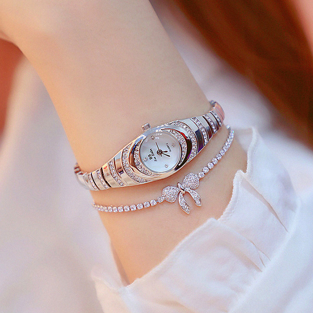 1617603790207.jpg Ladies Gold Watch Diamond Wristwatch Female Fashion Bracelet Watches Women Full Diamond Watch - Image 1