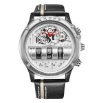 Uniquex Men Wrist Watches Leather Black Silver Creative - Image 2