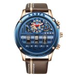 Uniquex Men Wrist Watches Leather Black Silver Creative - Image 4