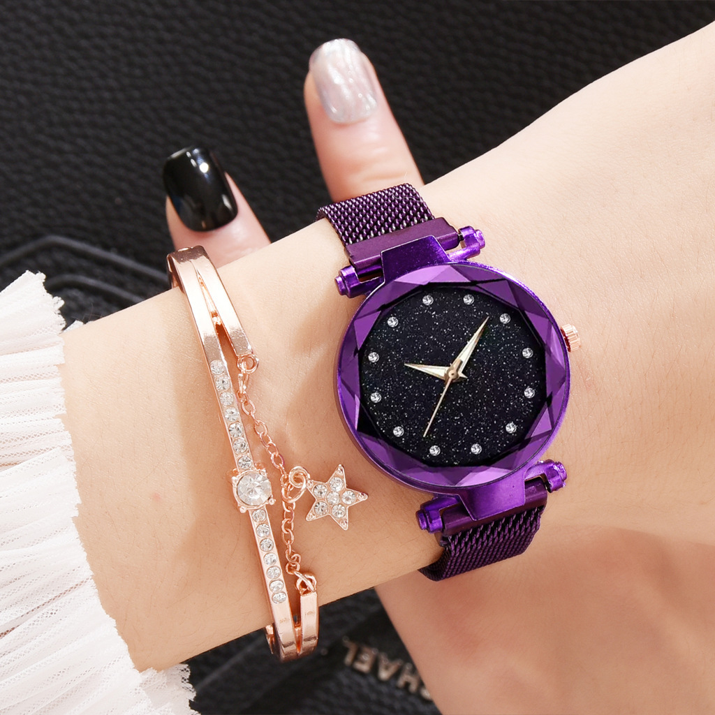 1751221191492.jpg Luxury Women Watches Bracelet Set Fashion Elegant Magnet Buckle Ladies Starry Sky Watch Set Relogio - Image 1