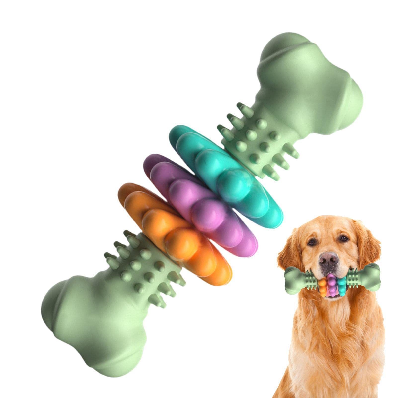 1a0106dd-29d3-45b1-bb82-32ada5f340d7.jpg Dog Chew Toy Dog Bone Type Dogs Teeth Cleaning Toys Indestructible TPR Bone Chewing Bite Resistant Teething Toys Pet Products - Image 1