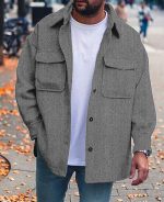 Coat Men Polo Collar Top Men Fashion Work Clothes - Image 2