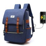 Vintage men women canvas backpacks school bags for teenage girls laptop backpack with USB charging fashion travel - Image 3