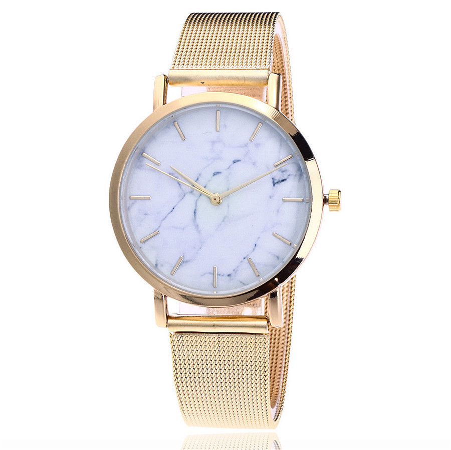 348638860819.jpg Vansvar fashion brand silver and gold mesh band creative marble wristwatch casual women quartz watches gift relogio feminino - Image 1